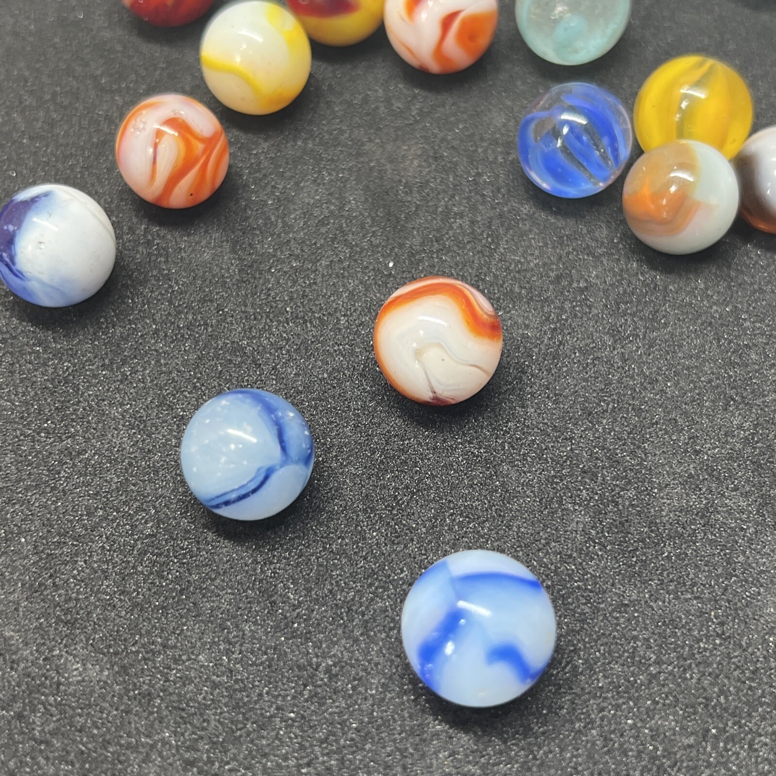 Vintage Akro Agate Peltier Christensen Glass Swirl Marble (20 Lot) Nice!