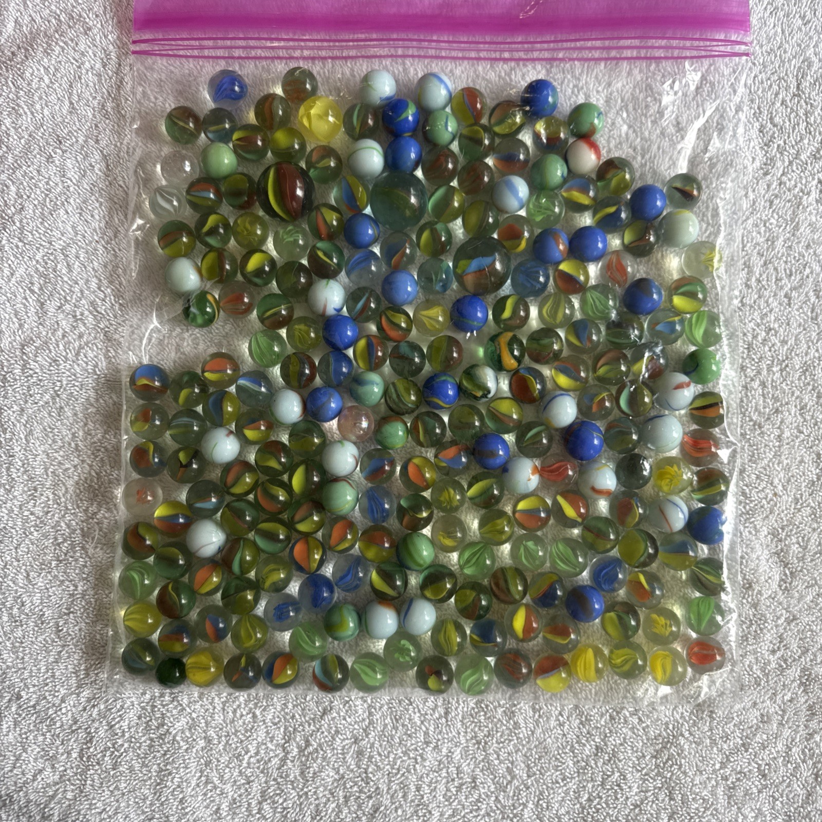 Lot of 265 Vintage Marbles Various Sizes and Styles Mixed Lot