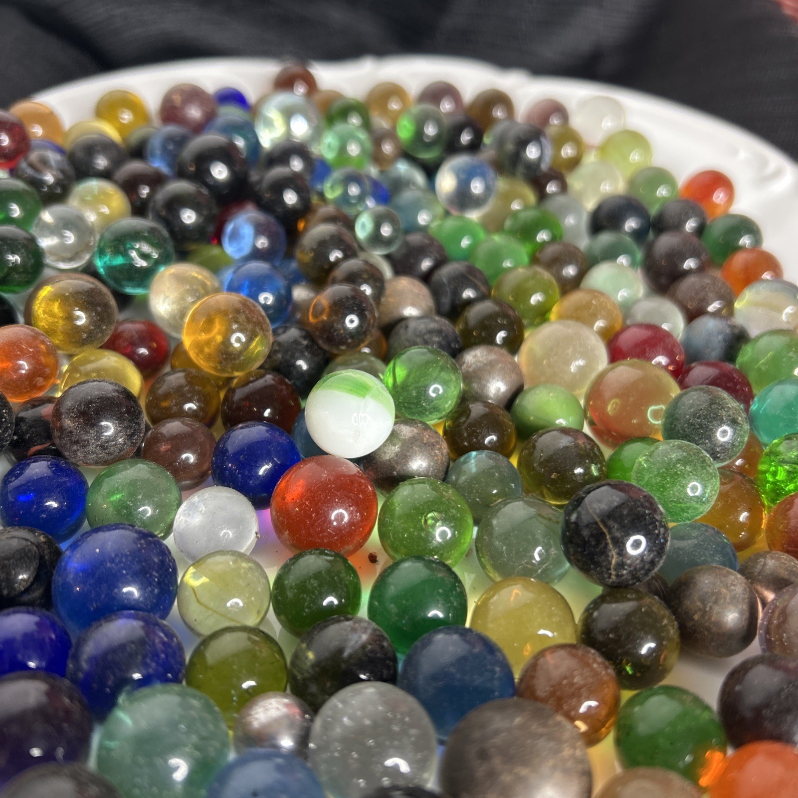 Vintage Glass Marble Lot 250 Multi Sizes