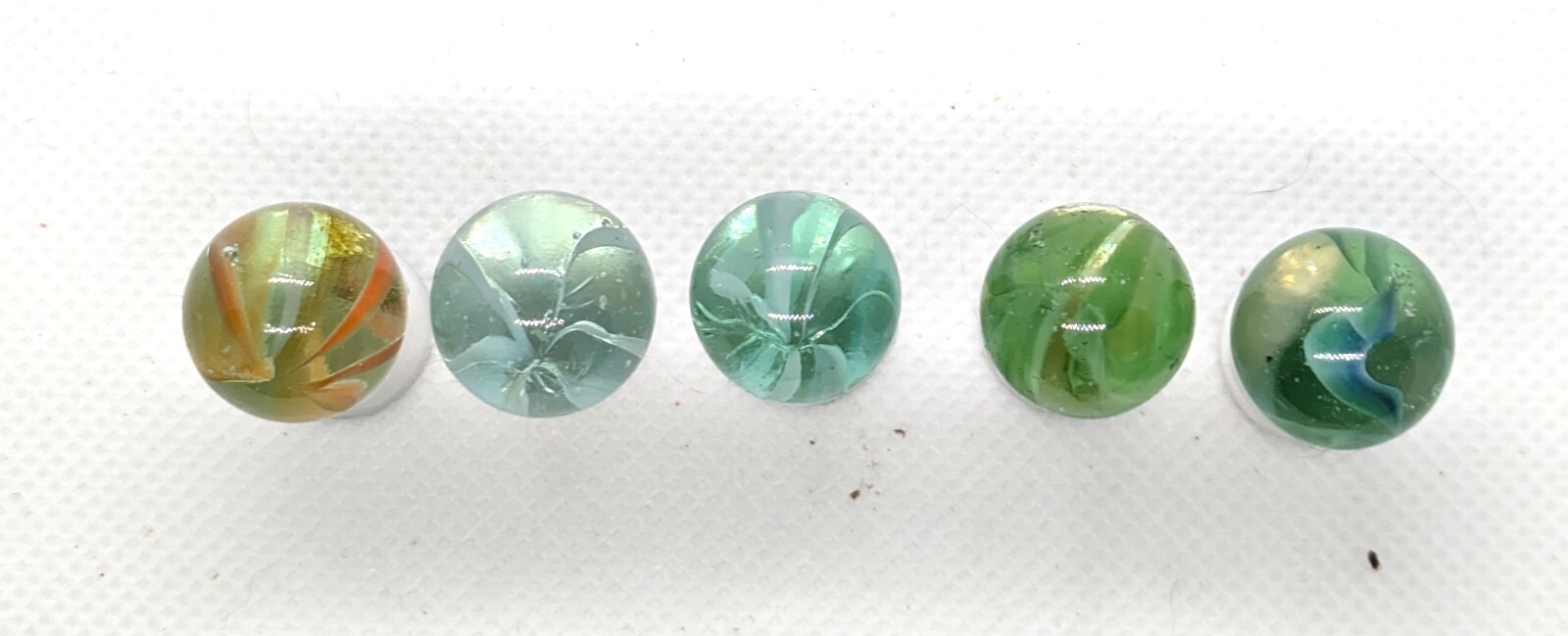 Lot of 10 Vintage Glass Marbles Cat’s eye Swirl 4-7 Veins Various Colors