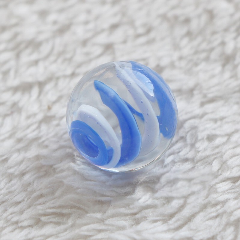 16mm Glass Beads Marbles Solid Ball Decorative Sphere Blue White Kids Toy Games