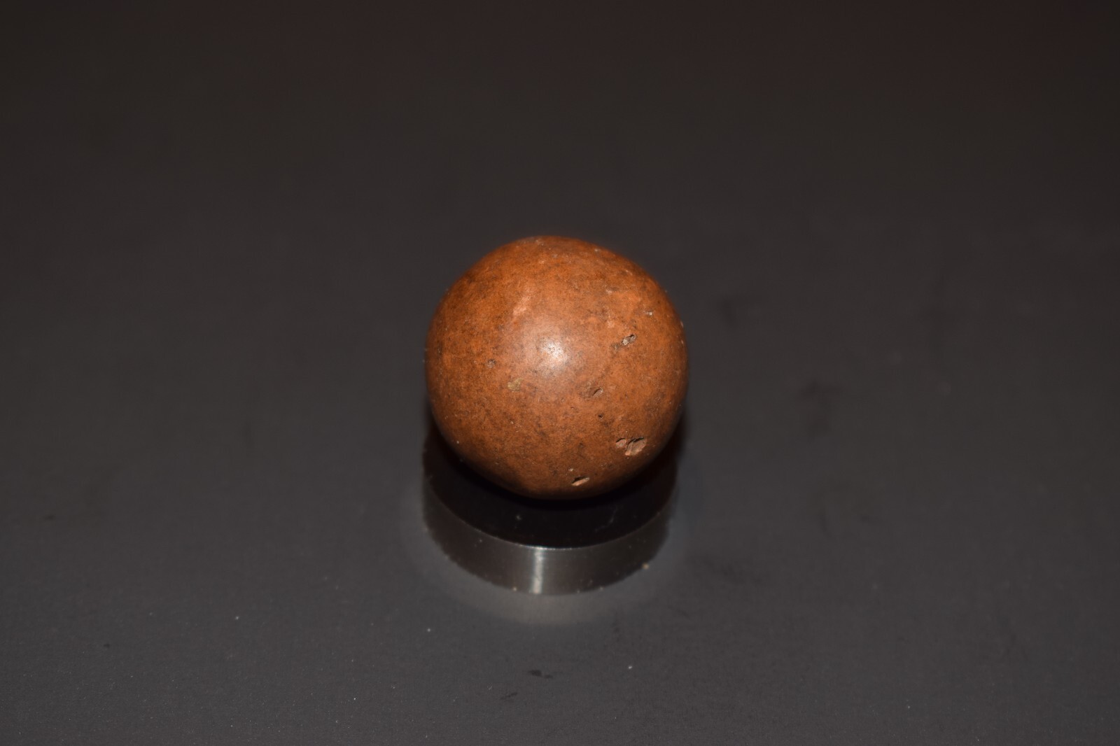 ⭐Antique Handmade🤎Brown🤎 Fired Glazed Clay Toy Marble 🦶Toe Braker Size 1.00″