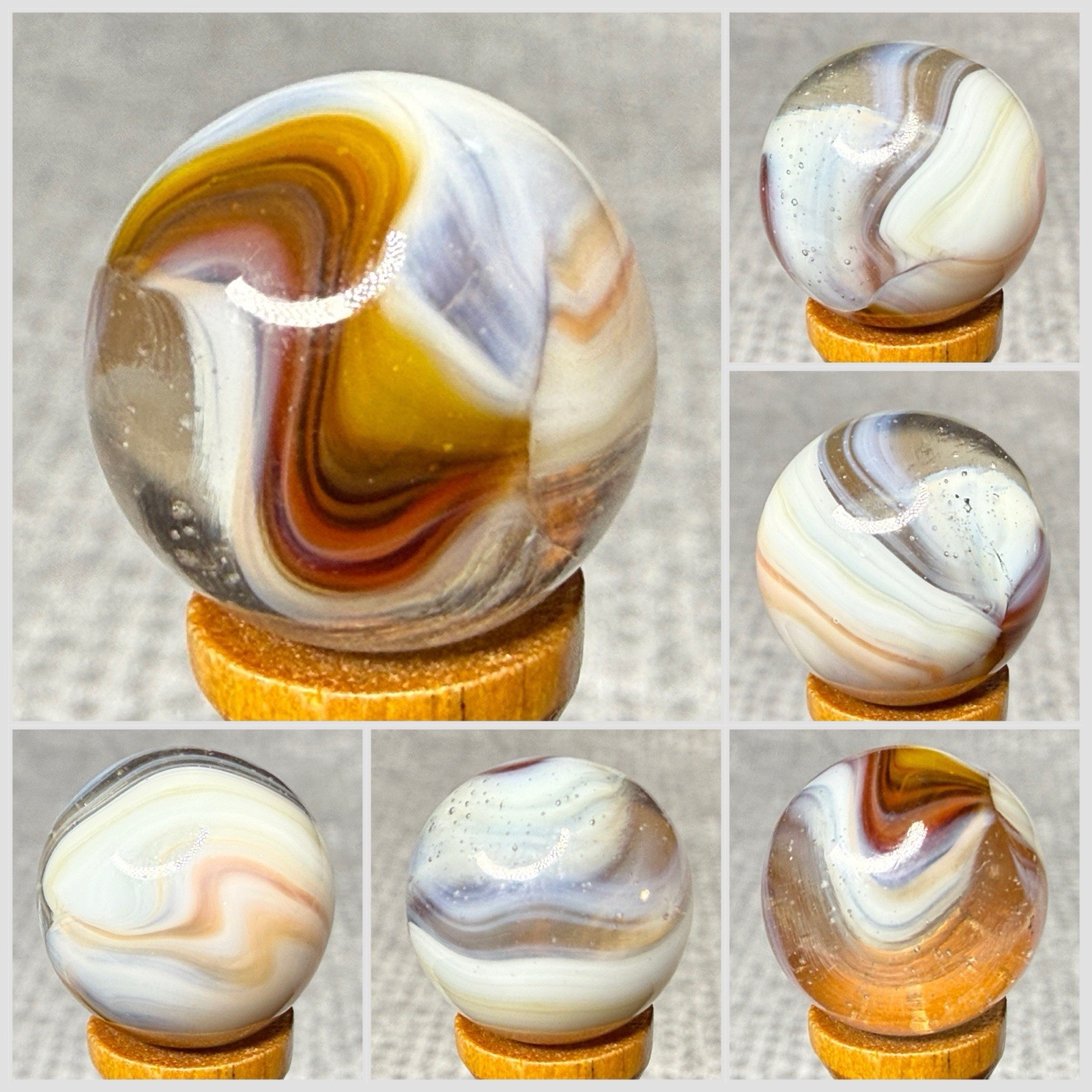 Vitro Agate Tri Lite Marble .63” Mint