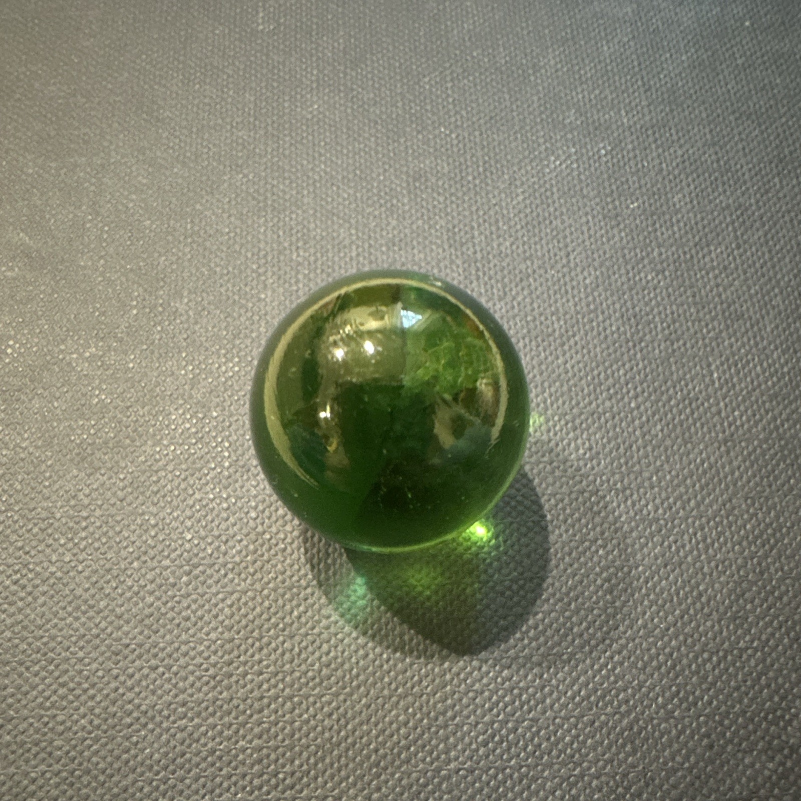 Green Glass Marble w/ Pokémon Poliwag Character Image, Machine Made #60