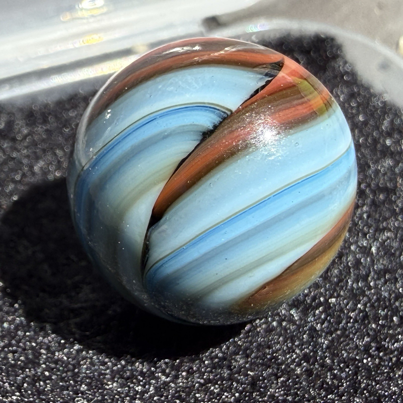 Christensen Agate Company CAC Striped Opaque Swirl With Oxblood .62” M Condition
