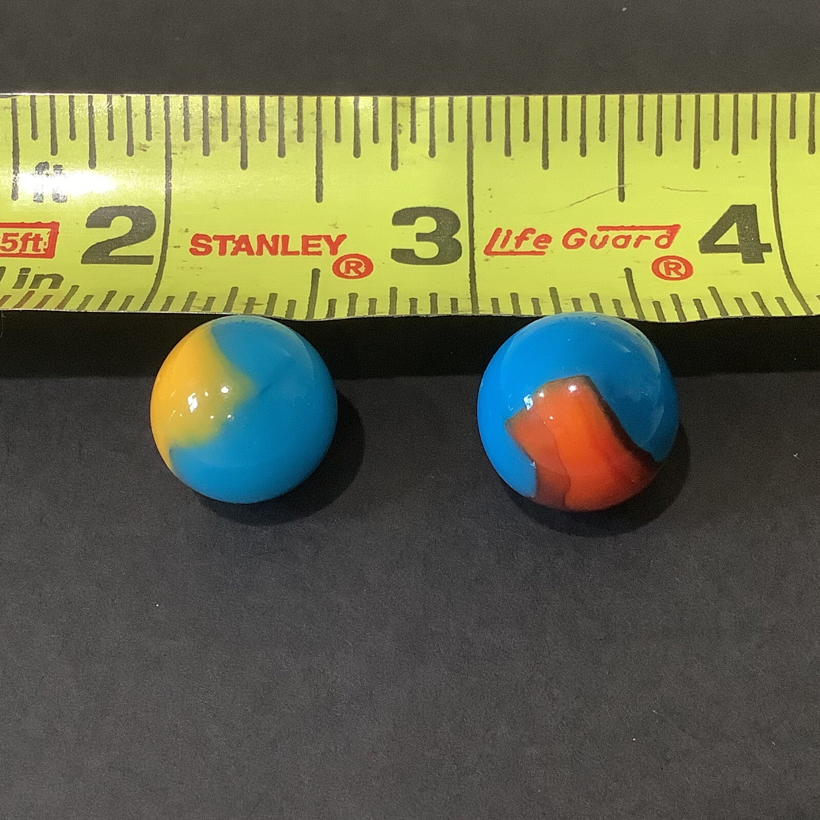 Vintage Marble Lot Of 2 ~ (1) Spider-Man /(1) Yellow & Blue