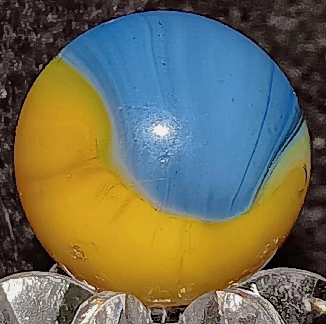 Vintage Akro Agate “PATCH” Marble. .67″ Mint. (HTF) EARLY TOP SHELF EXAMPLE.