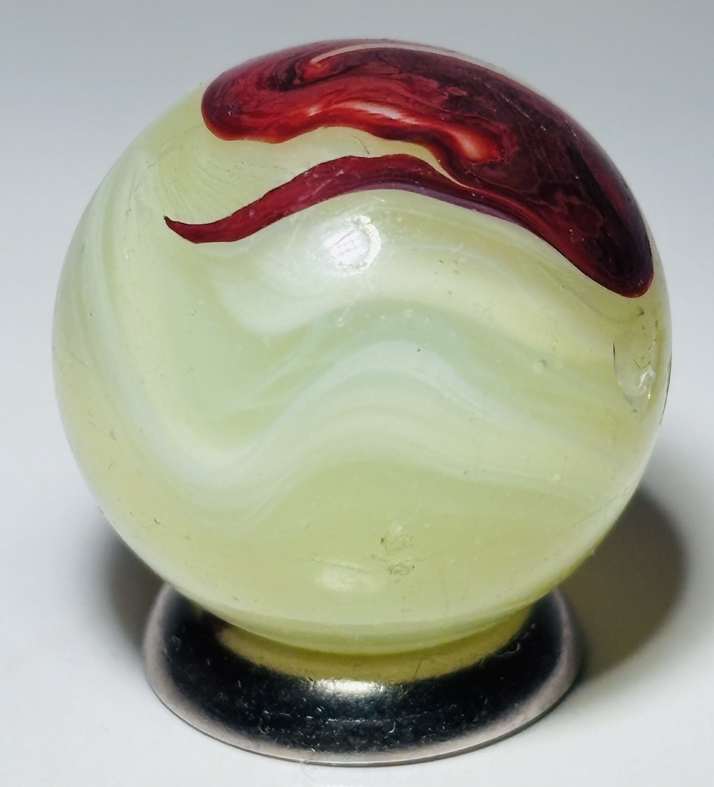 Big Boy Vintage Lemonade OXblood Swirl Marble .77” Near Mint- Condition
