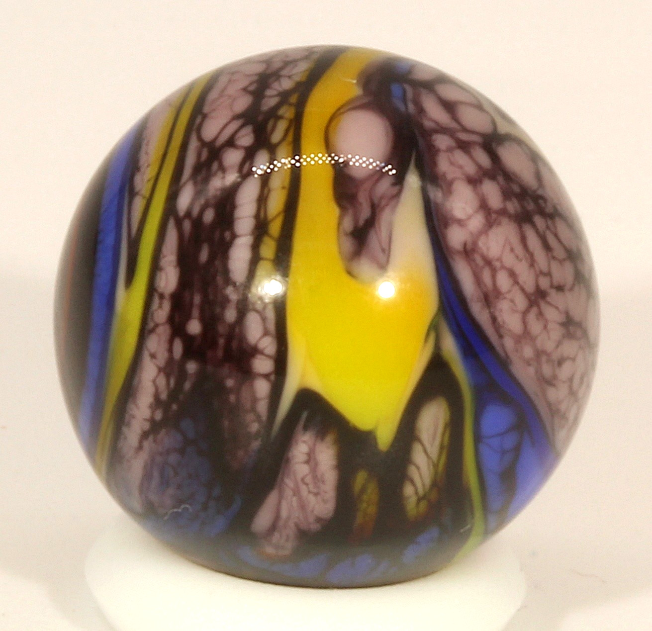 Steve Willis 2014 Handmade Lampwork Art Glass Marble 19/32″