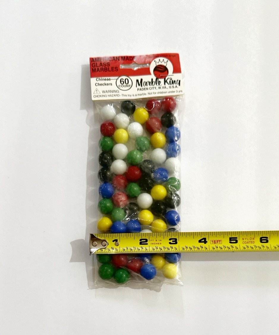 VTG NOS Marble King 60 Count Glass Marbles Solid Chinese Checkers American Made