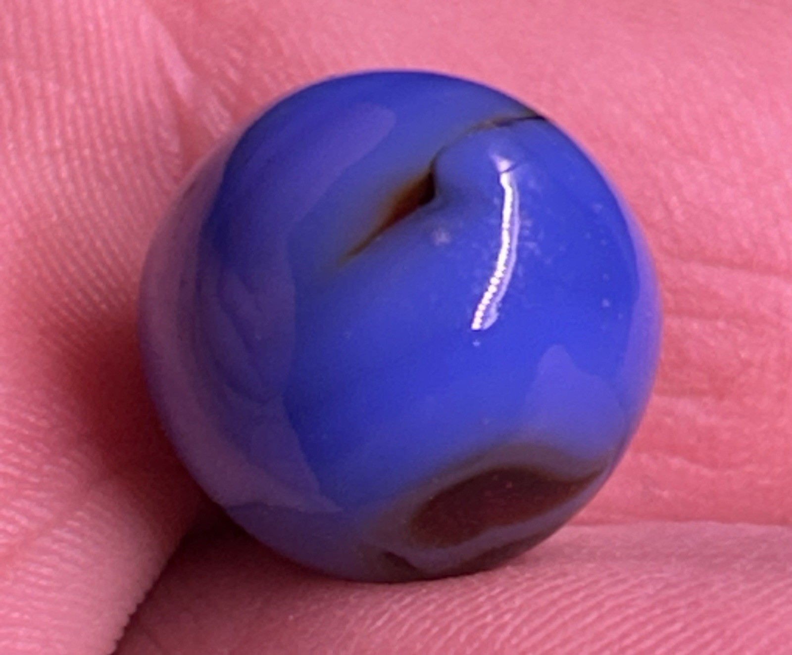 Vintage Akro Agate Or Peltier Glass 0.60” Swirl Marble Near Mint!