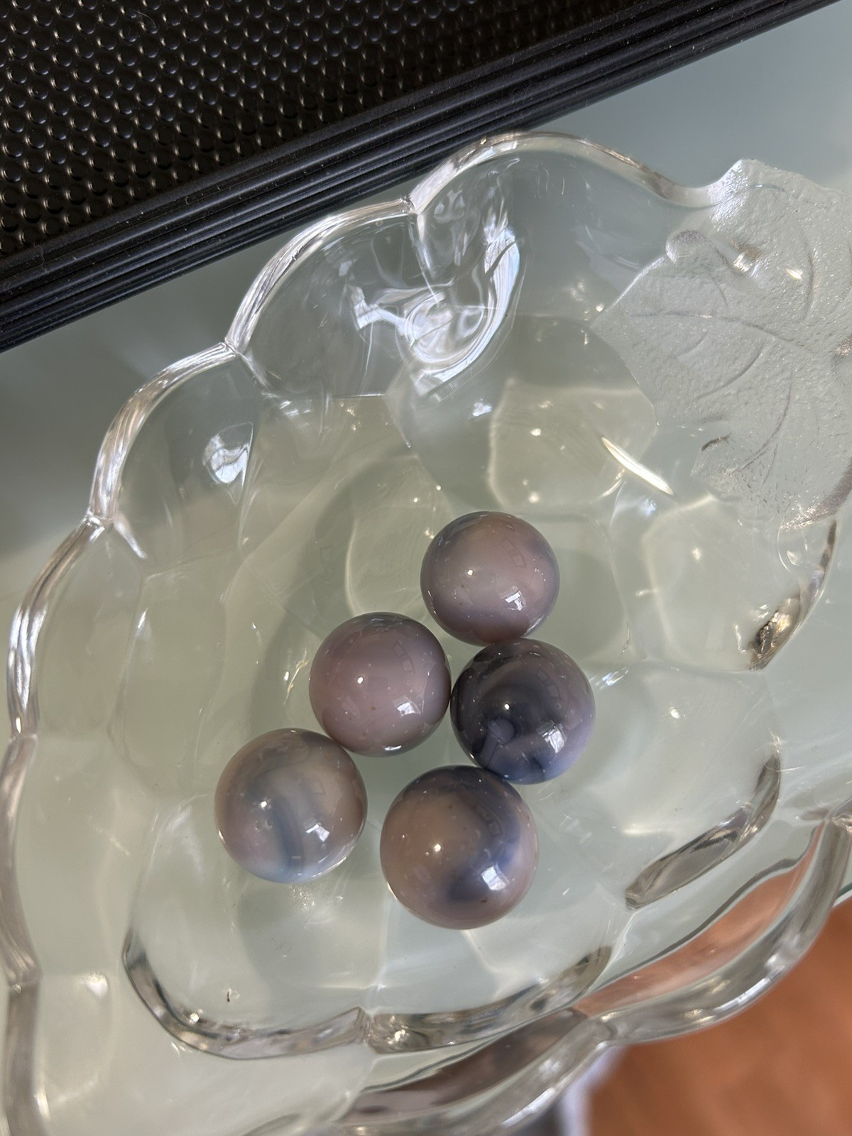 Jabo Fenton Burmese Glass UV Reactive Marbles Florescent Uranium Ultraviolet