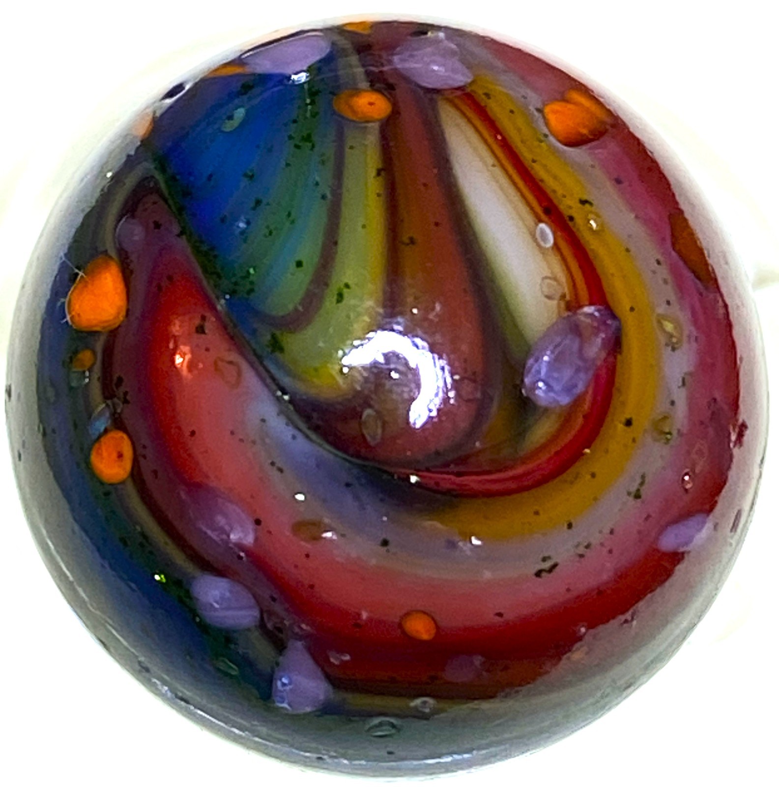 DAS/JABO CHUNKY PIECES & OXBLOOD & AVENTURINE SWIRLED SHOOTER .71″ BOX03/288