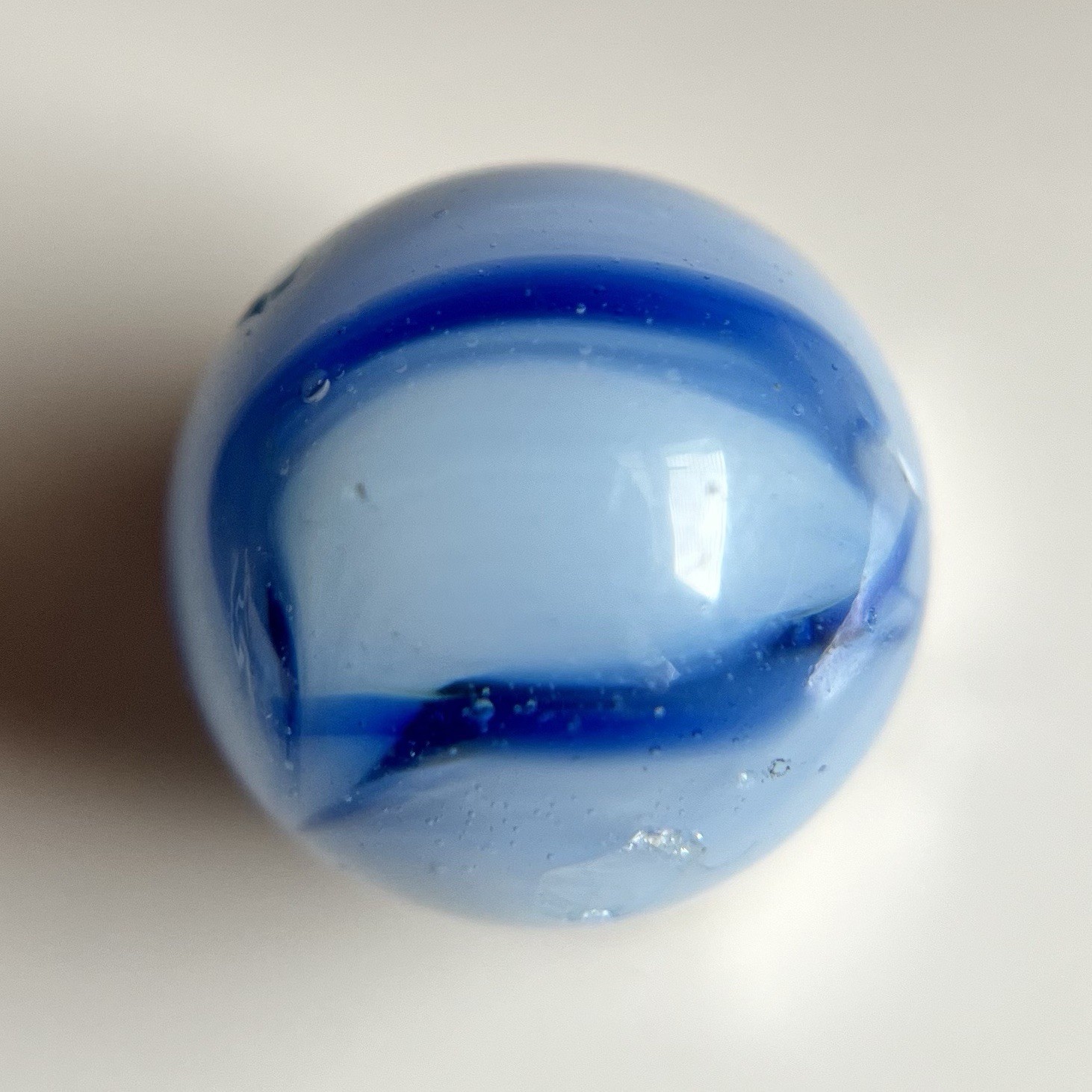 💙Peltier NLR Six Finger Marble Cobalt Blue Ribbons w HORSEHAIR! NM .57”