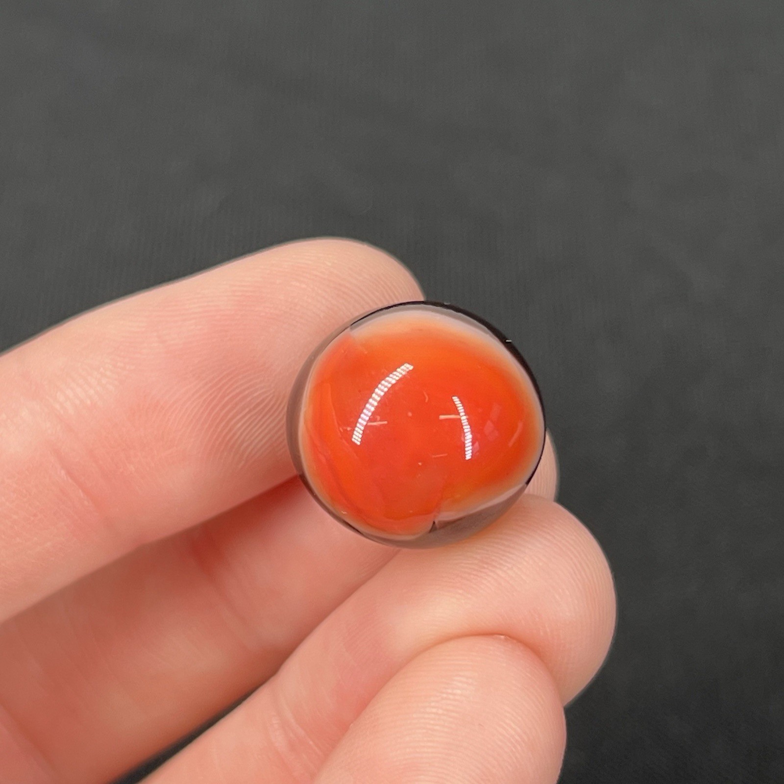 VTG Marble Christensen Glass Akro Peltier Vitro .6” Orange And Black