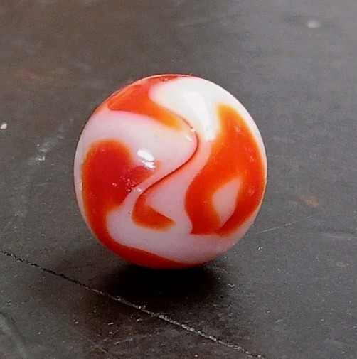 Vintage Marbles Peltier Alley Ravenswood Christensen Flame Swirl .63″ Marble