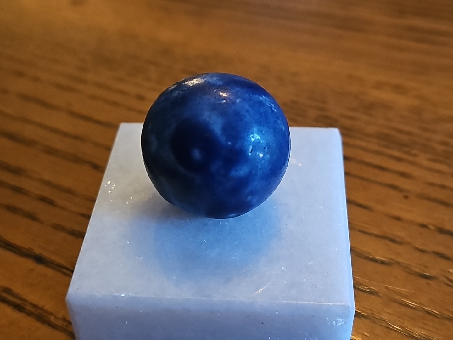 VTG Blue Bennington Marble 1.03-1.13″ Shooter German Handmade Clay Nice Shape