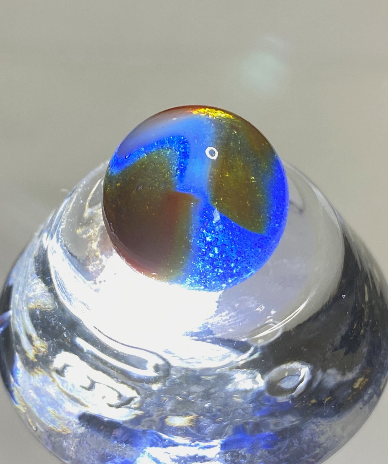 #3 PELTIER MARBLE HYBRID RAINBO BLENDED SPIDERMAN BURNT COLORS .64″ NM+/- MX122