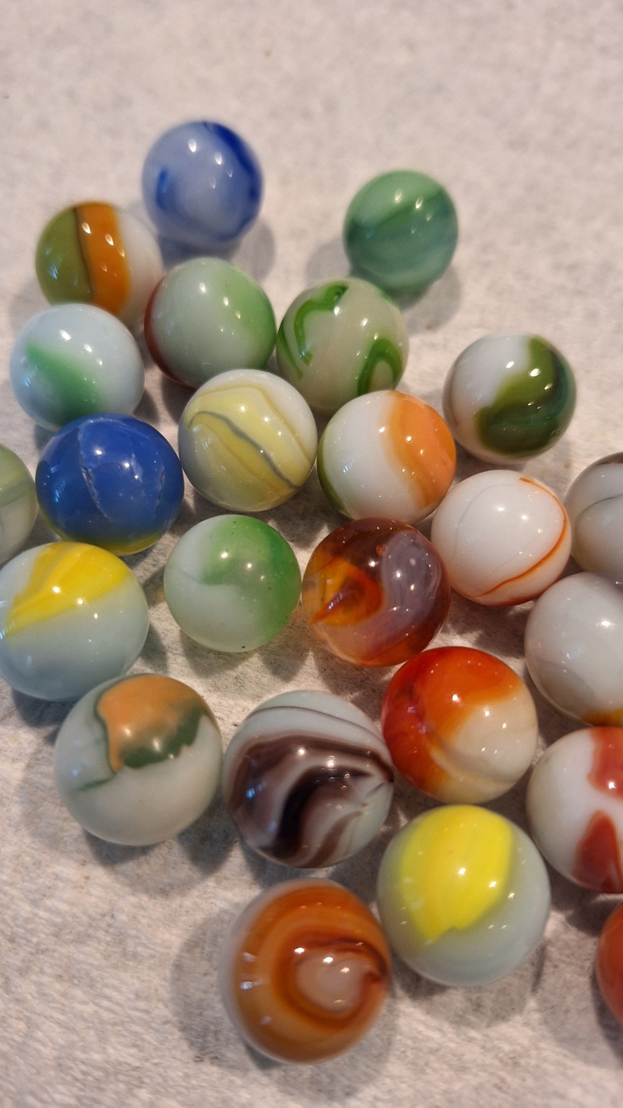 Lot Of 25 Vintage Marbles WV Swirls,akro Agate, Alley,Mk,peltier ,cac