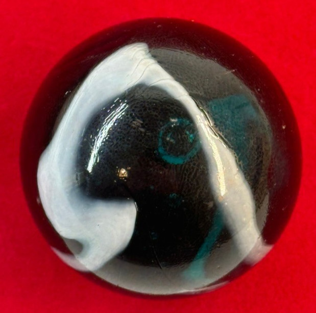 TOE BREAKER 50mm (2″) AEGEAN clear Teal Blue Marbles glass ball HUGE Swirl