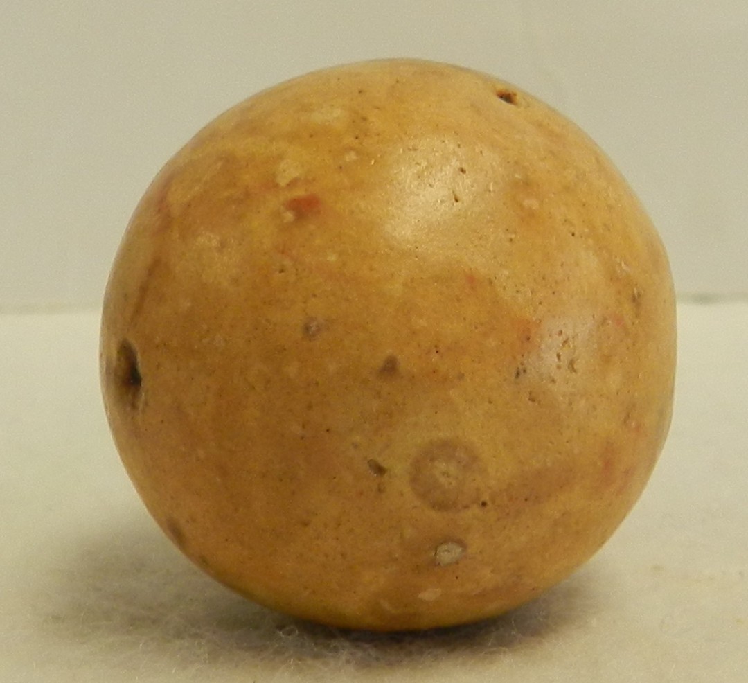 #21041m Vintage Ohio Made Rolled Commie Clay Shooter Marble 1.05 Inches