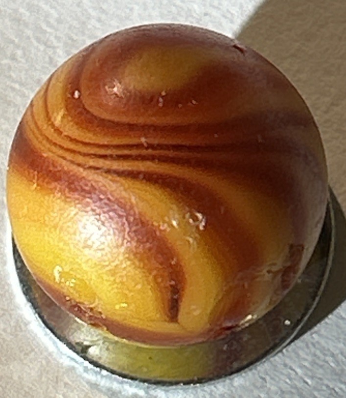CHRISTENSEN AGATE COMPANY, Orange And Red Flame Swirl 16mm