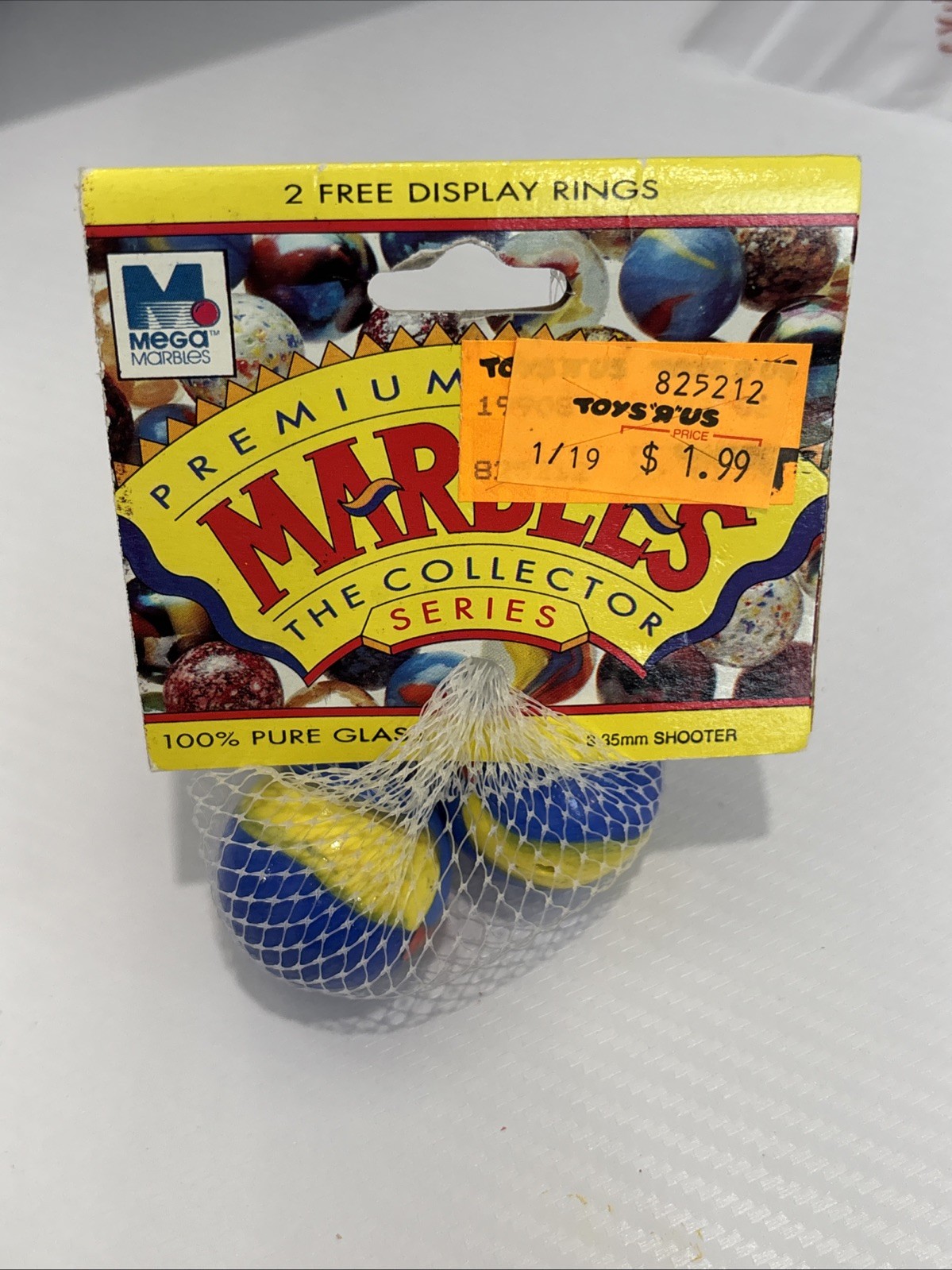 “BLUE DOLPHIN” VACOR MEGA MARBLES Vintage 1990s Net Bag 3- 35mm Shooters