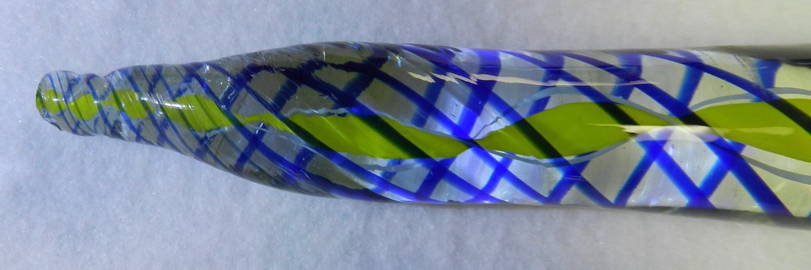 Nice Handmade Marble Cane Peice 8 1/2 Inches Unknown Artist