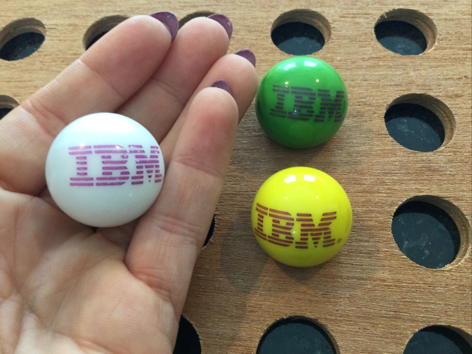 Vintage | White, Yellow, & Green IBM | Marble | 1991 | LOT OF 3