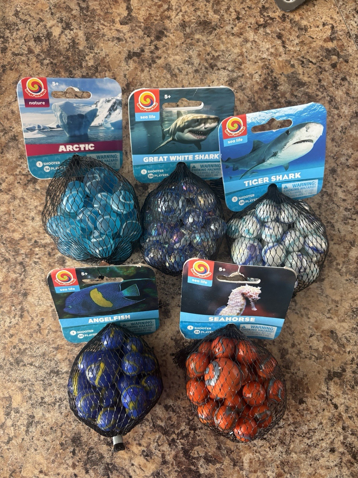 Lot of 5 Early Edition Mega Marbles Net Bags 2003-2009 Vintage Retired Vacor