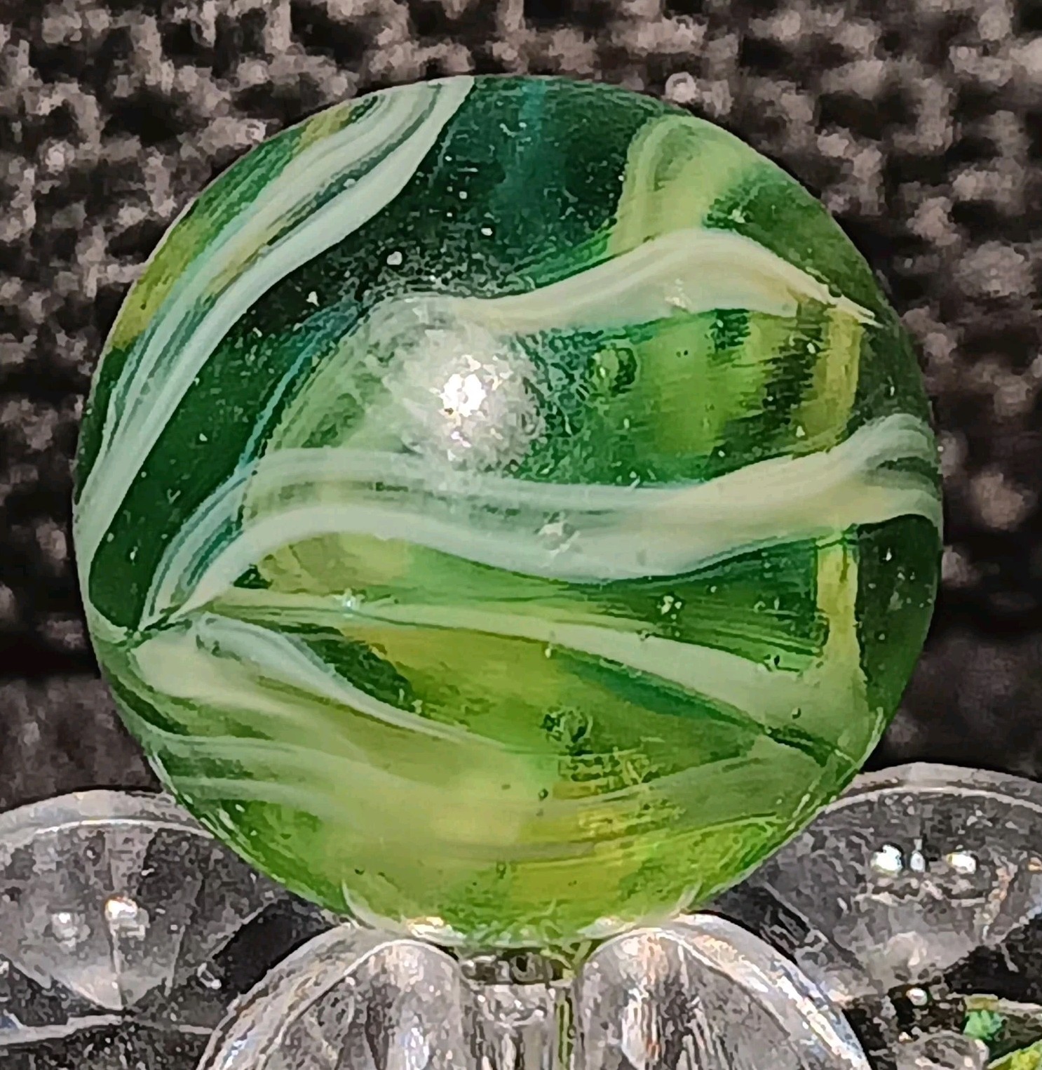 Stunning Ravenswood Transparent Swirl Marble. .60″ Mint. Uv Active.
