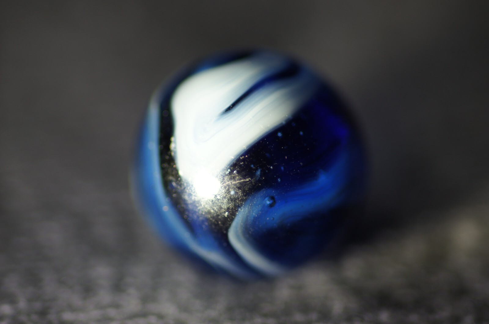 Christensen Agate Co. (?) Peltier (?) Cobalt Blue Slag Toy Marble #195
