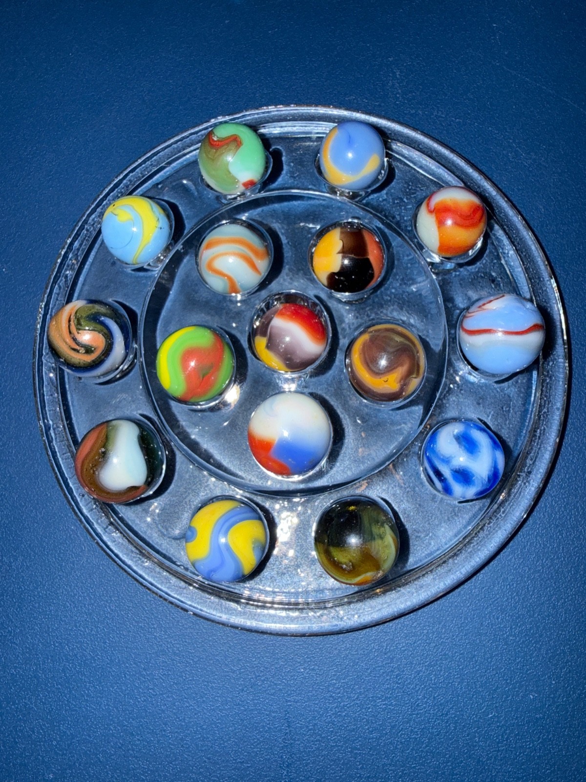 Vintage Peltier NLR & Akro Agate Popeye Marble Collection Lot – 15pc Swirls
