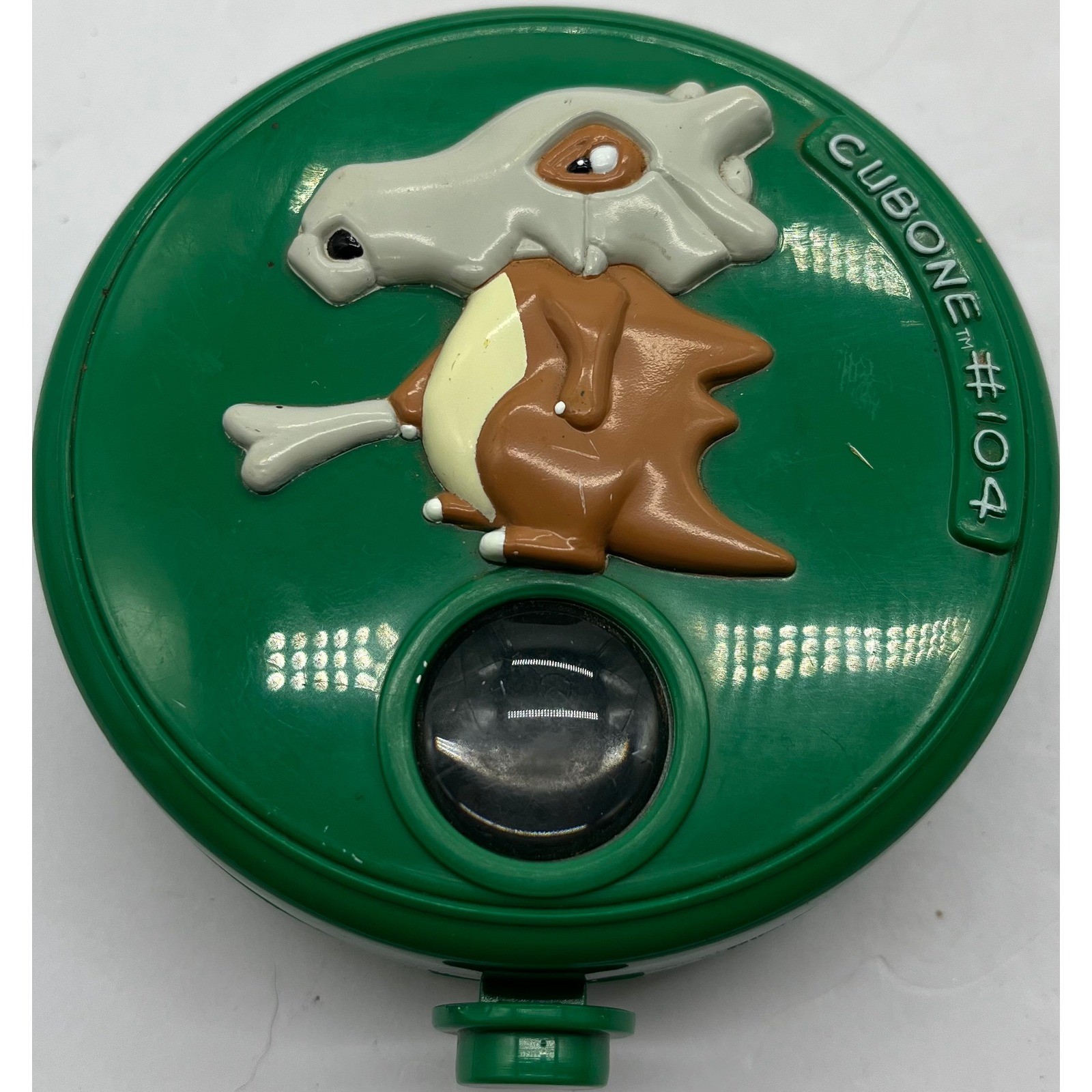 Vintage 2000 Pokemon Cubone 104 Marble Case with 8 Marbles Mewtwo Gyarados Green