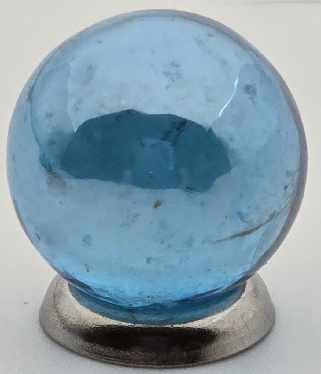 Vintage 14mm “Luster Ice Blue” Pack of 25 Player Glass Marbles (~9/16 inch) –