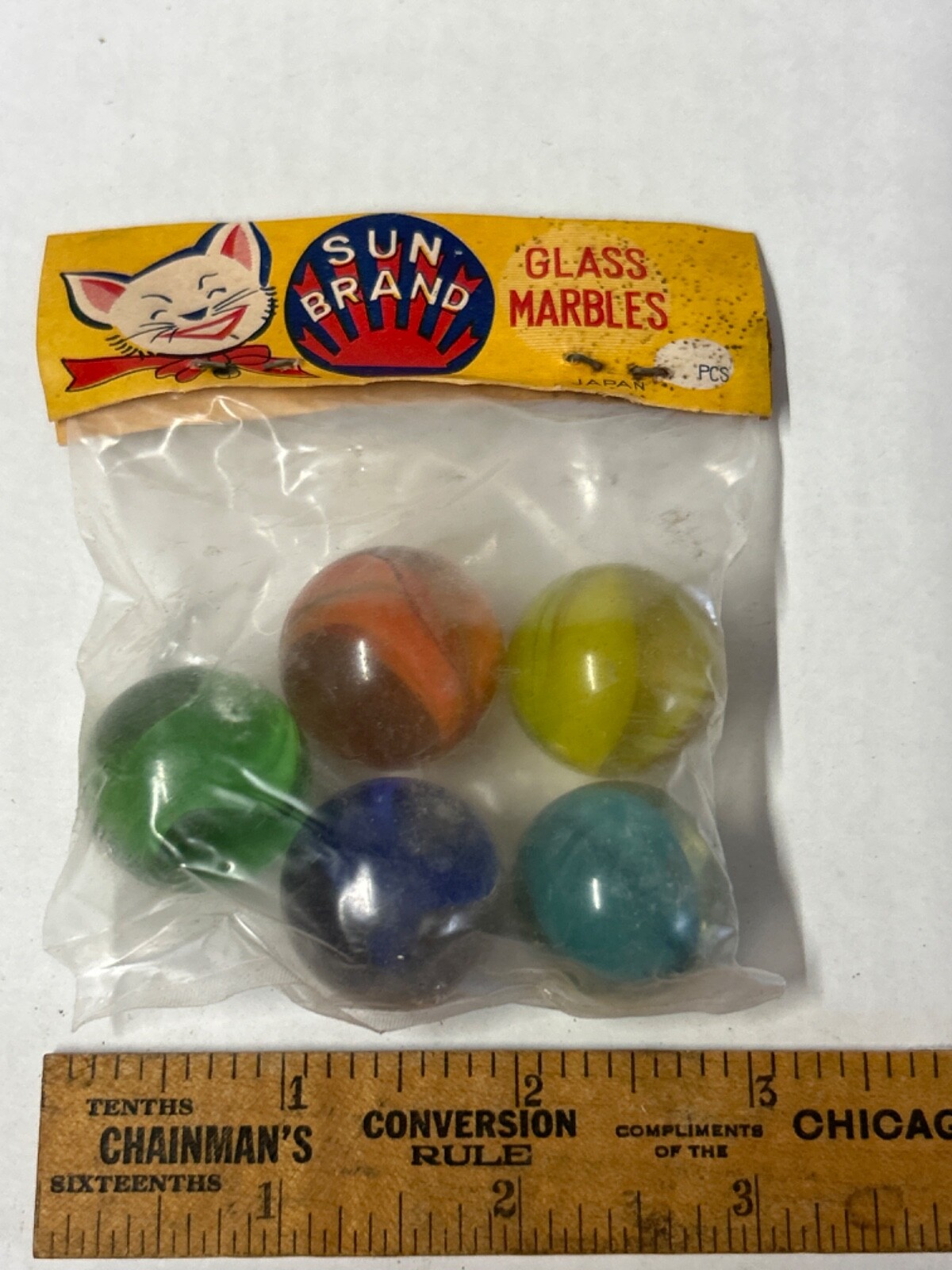 Vintage Sun Brand Glass Marbles Made in Japan