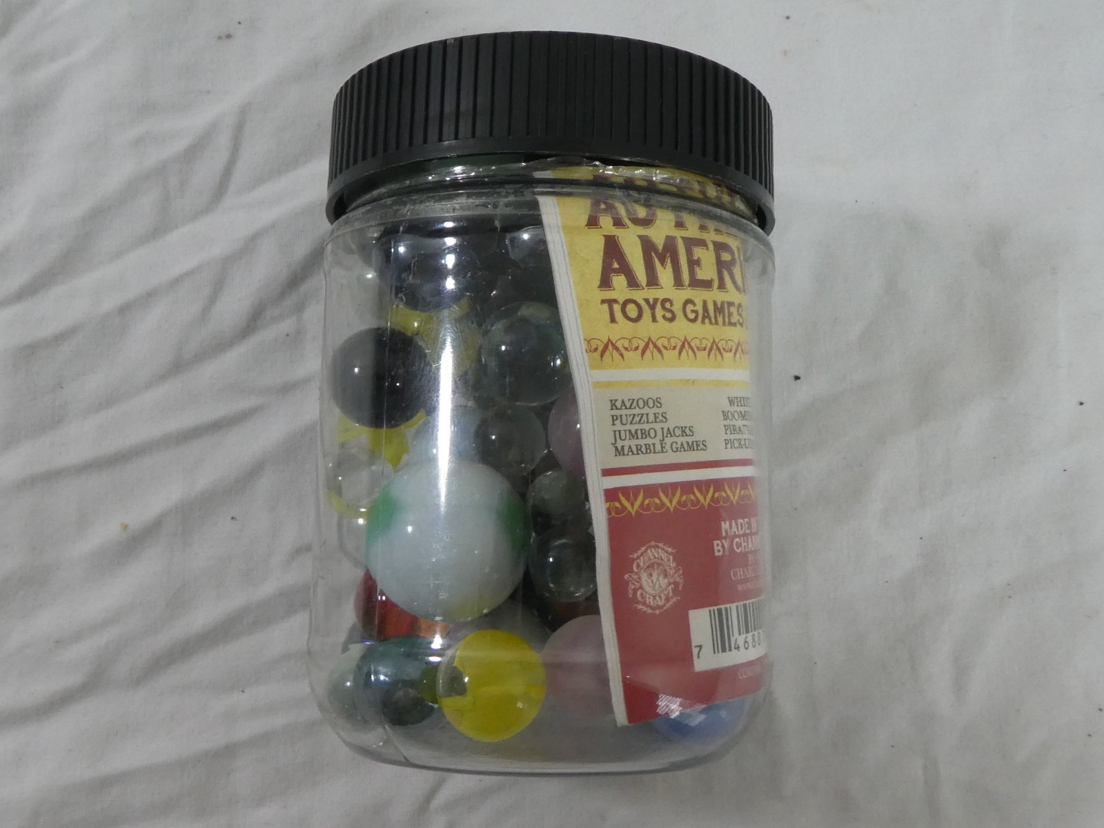 Channel Craft 98 Assorted Classic Multi Colored Glass Marbles Made USA Handbook