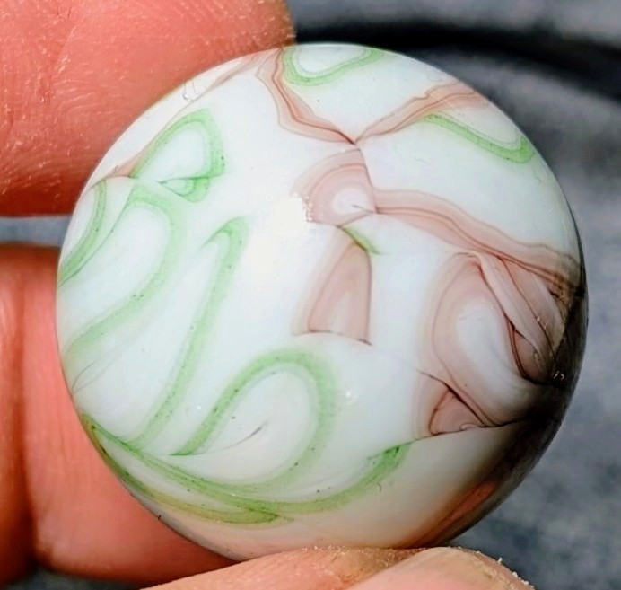 1 & 1/16″+ Massive Busy Veiligglas Opaque Swirl 1950s/1960s Vintage Marbles MM