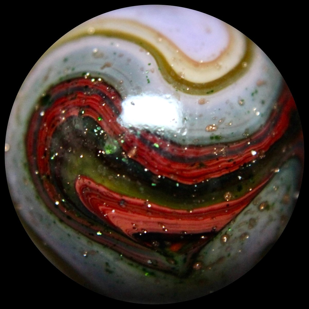 DAS Wildfire Marble Collector Series: Lavender & Oxblood Lutz Explosion