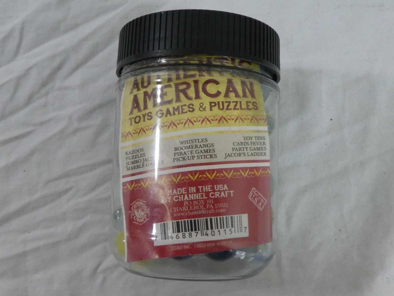 Channel Craft 98 Assorted Classic Multi Colored Glass Marbles Made USA Handbook