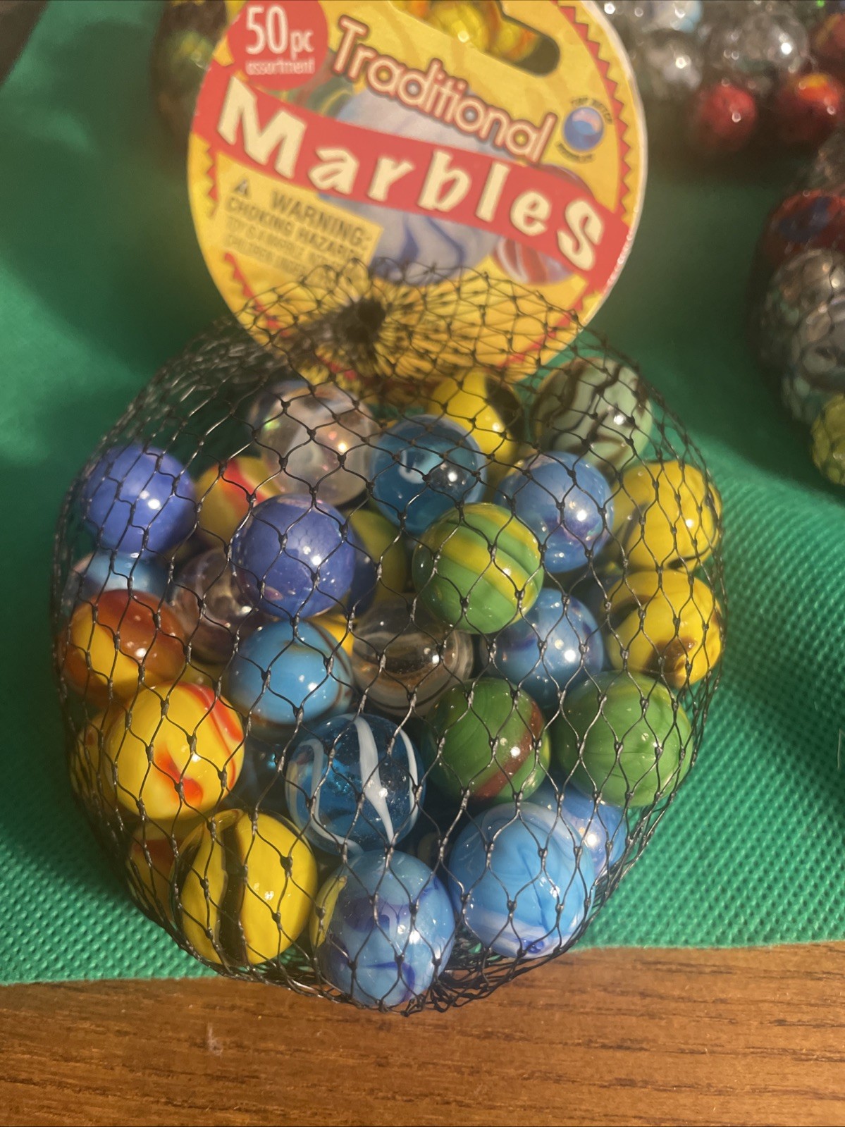 50 Piece Traditional Marbles 49 Plus 1 Shooter 100% Glass 5 Bags