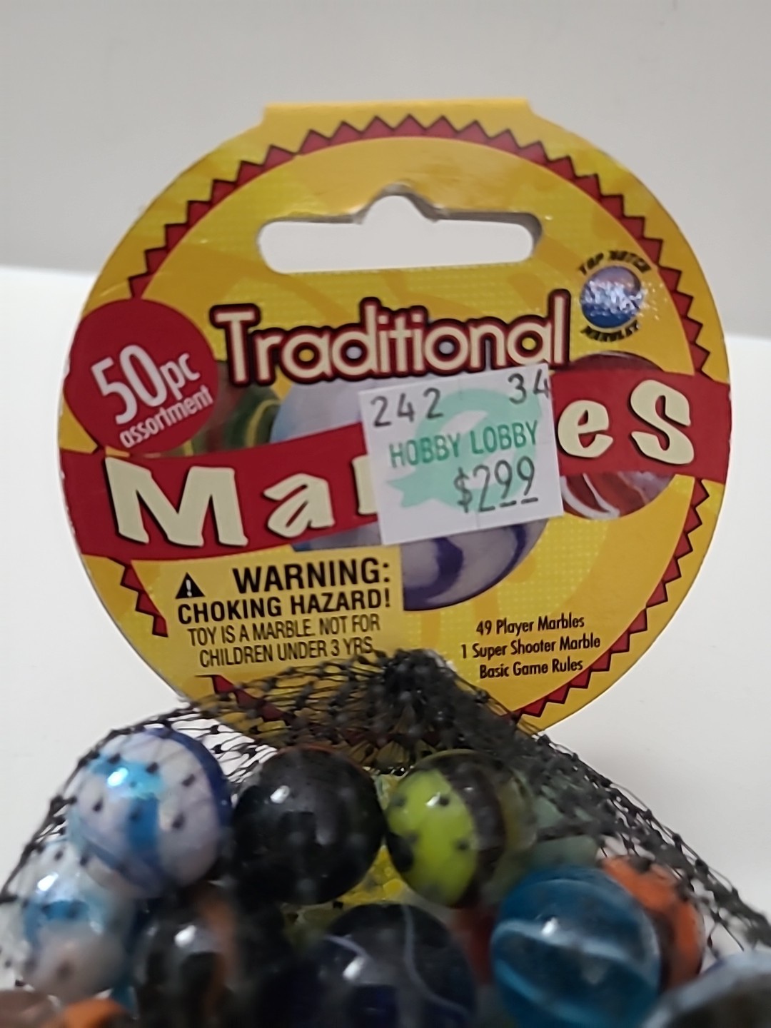 Vintage Top Notch Marbles Bag Of 50 100% Glass Assorted Marbles 1 Super Shooter