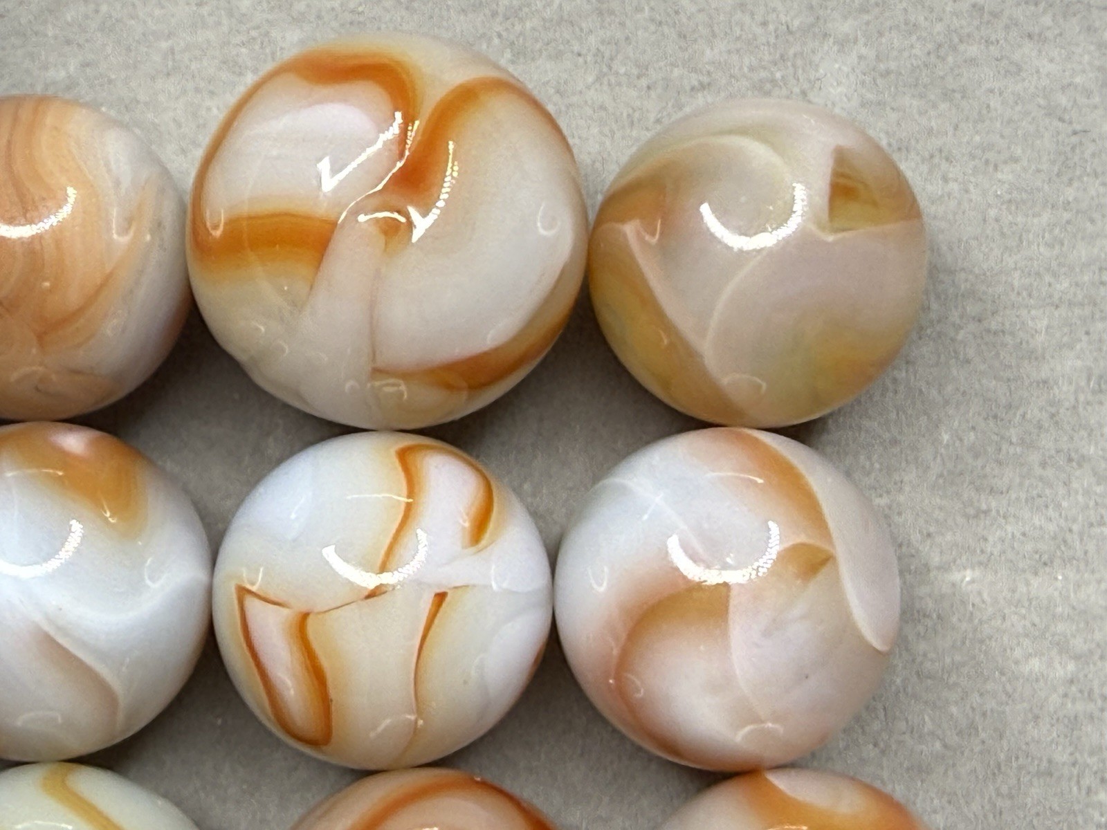 Lot Of 9 Champion Swirl Marbles .57” To .70” NM(+) To Mint