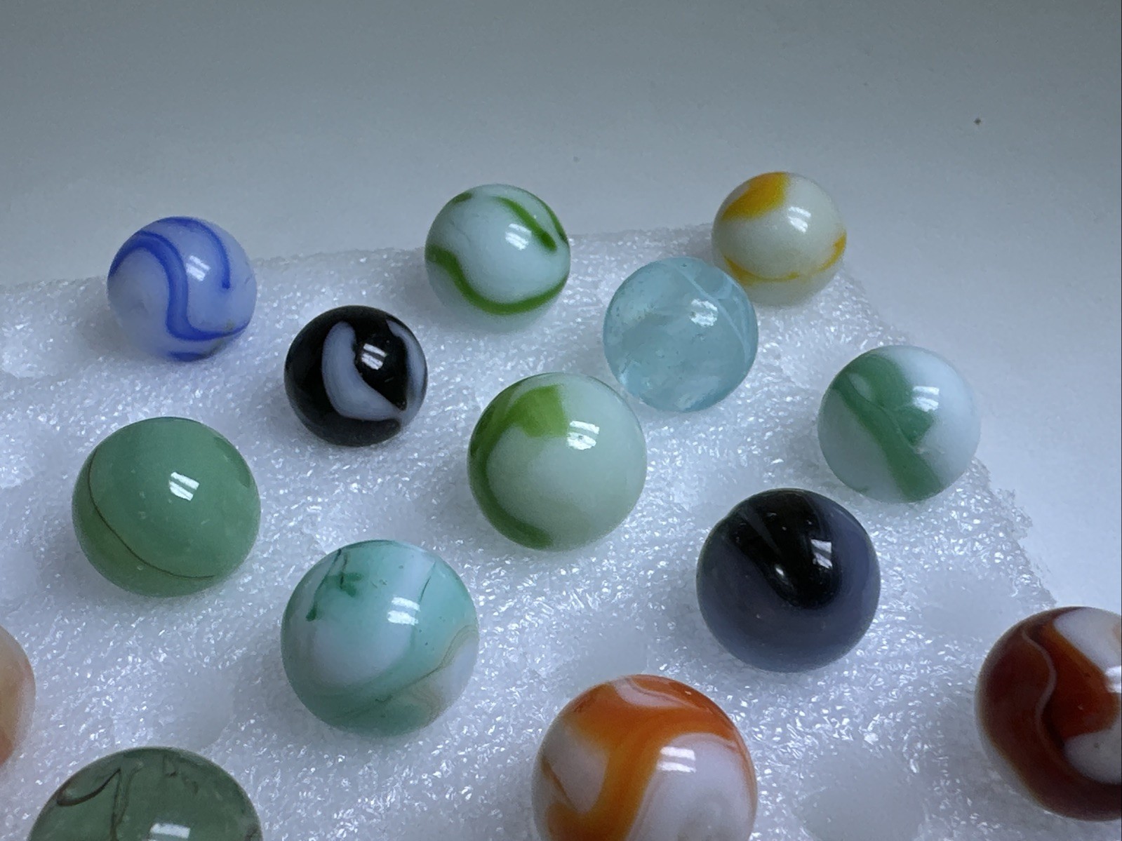 377 Lot Of 29 Vintage Heaton Agate Swirl Marbles!