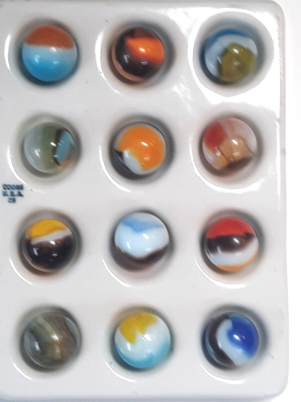 Twelve Wet Mint Vintage Vitro Agate Patches, Collector Marbles #7