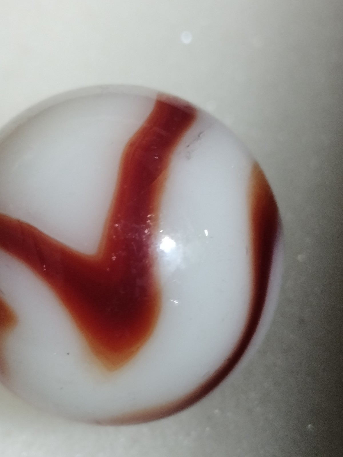 Peltier Red Zebra SHOOTER Marble 13/16 Inches NLR Miller Swirl