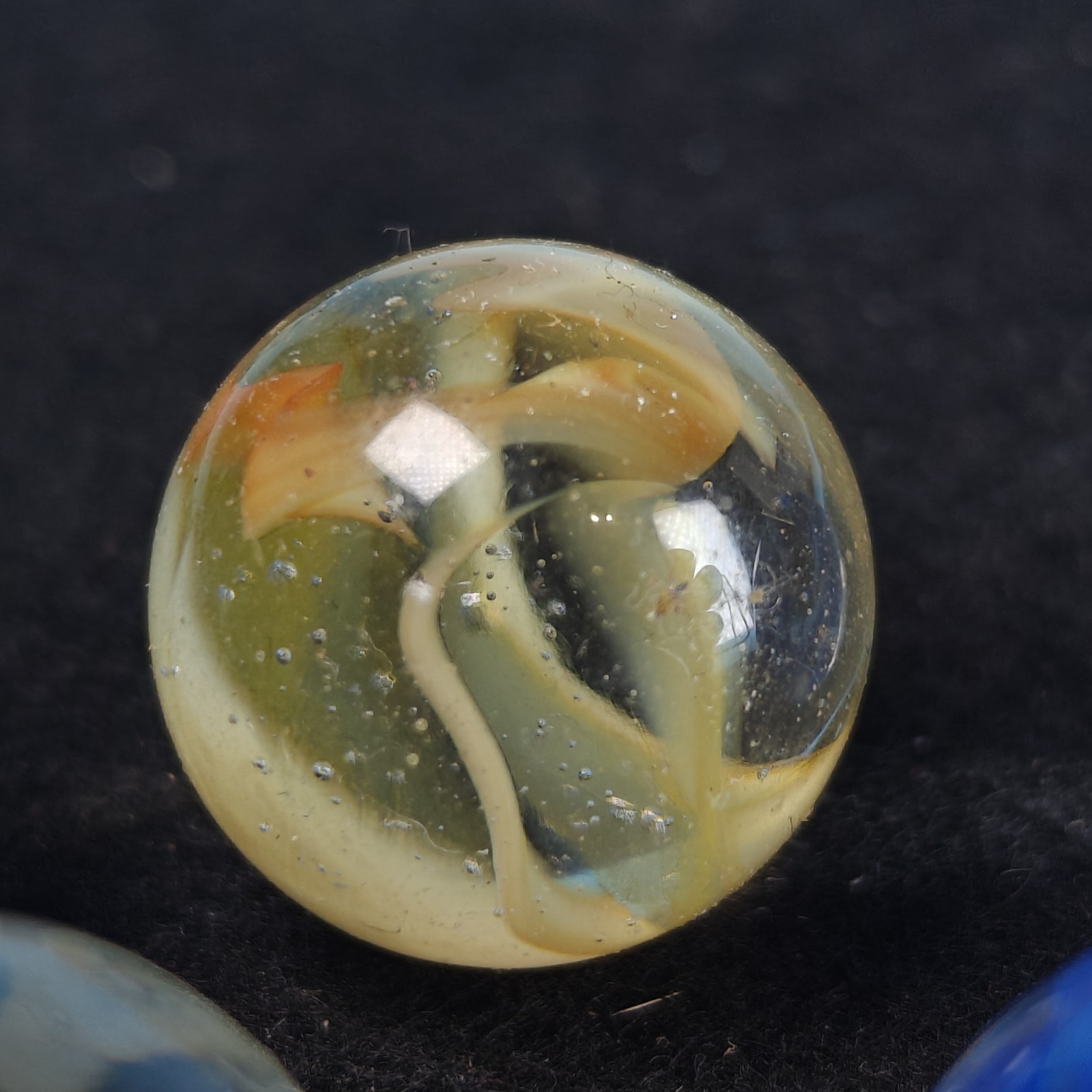 Vintage Marble Lot Of 5 Shooters – Vitro Cage Finger Swirl Horseshoe Windex