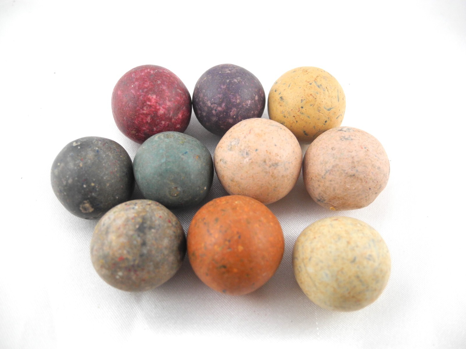10 Colorful Clay marbles