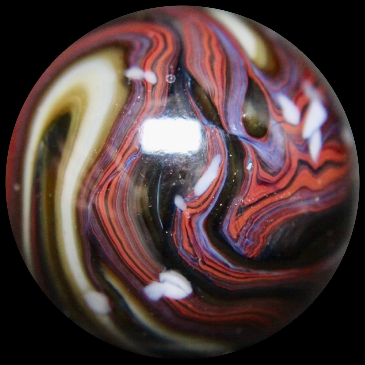 JABO Gold Medal Marble Collector Series: Big Chocolate Raspberry Guinea 0.763″