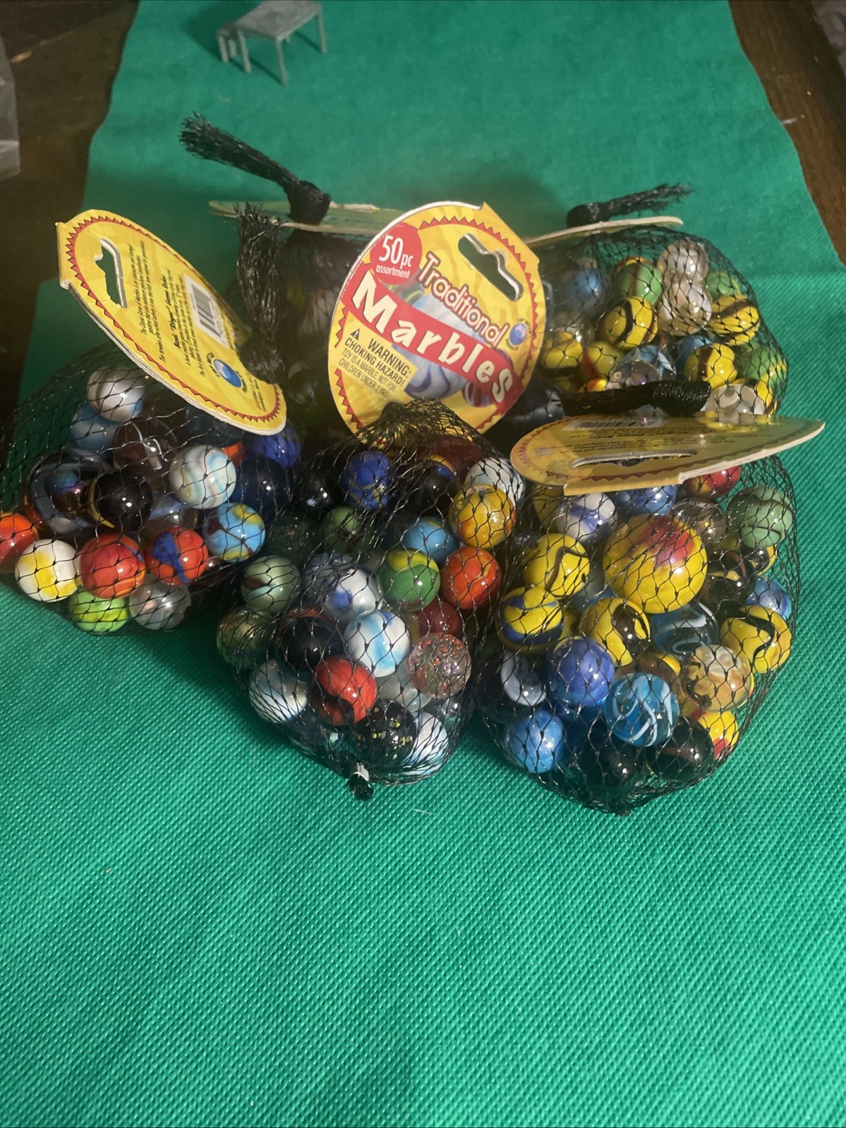 50 Piece Traditional Marbles 49 Plus 1 Shooter 100% Glass 5 Bags